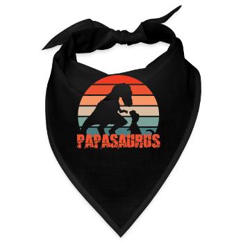 Papa Vater Papasaurus - Bandana - Schwarz - Vorne