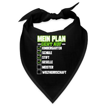 Plan geht auf Stift Geselle Meister Weltherrschaft - Bandana - Schwarz - Vorne