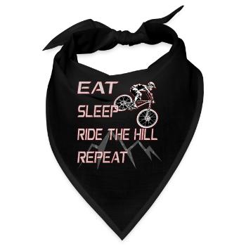 Downhill Mountainbike Freeride MTB Biker Eat Sleep - Bandana - Schwarz - Vorne