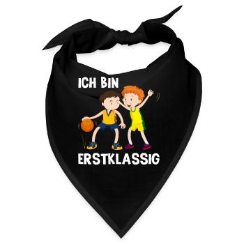 Schulanfang Ich Bin Erstklassig Einschulung Erste - Bandana - Schwarz - Vorne