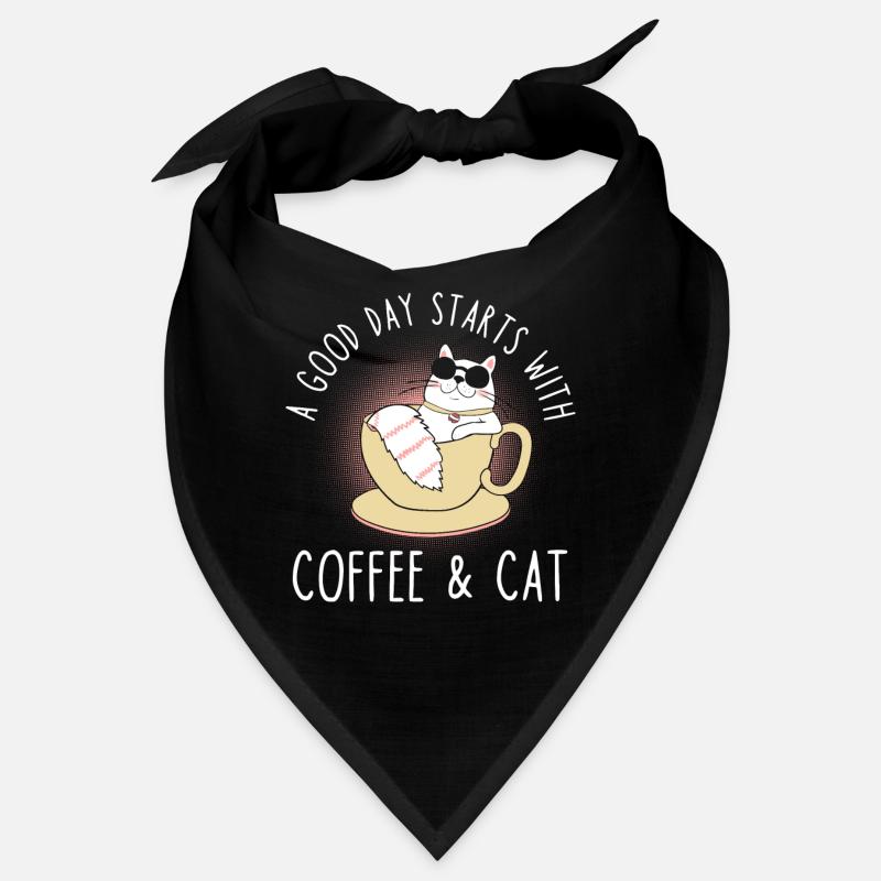 Kaffee Katze Spruch Bandana