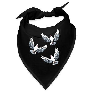 Taube Tauben Vogelabbildung Vogel Vögel - Bandana - Schwarz - Vorne