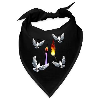 Kerze Trauer Friedenstauben Tauben Trauer Tod Gott - Bandana - Schwarz - Vorne