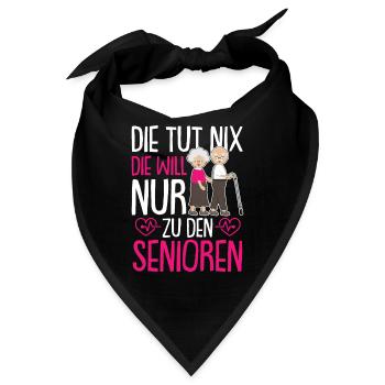 Altenpflegerin Senioren Pfleger Pflegekraft - Bandana - Schwarz - Vorne