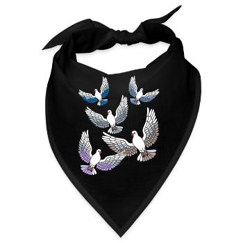 Friedenstauben Tauben Taube Züchter Zucht Vögel - Bandana - Schwarz - Vorne
