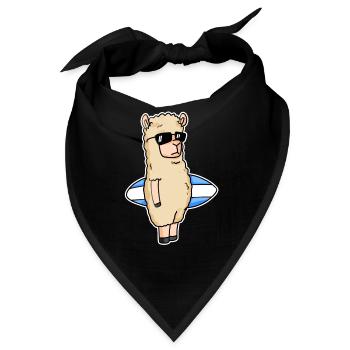 Surfboard Alpaka Surfen - Bandana - Schwarz - Vorne