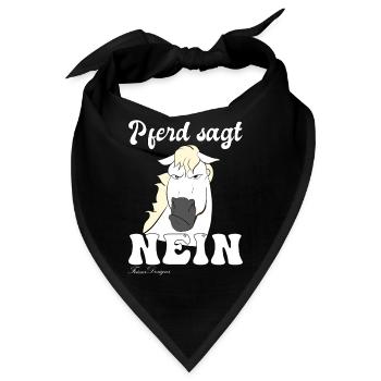 Schimmel sagt Nein lustiges und süßes Pferde - Bandana - Schwarz - Vorne