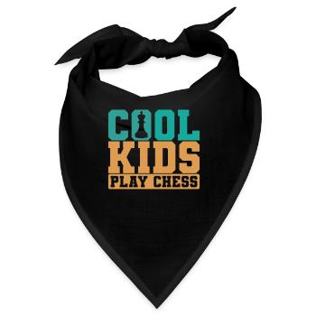 Schach Cool Kids Play Chess - Bandana - Schwarz - Vorne