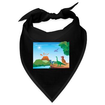 Dinosaurier-Vulkan - Bandana - Schwarz - Vorne