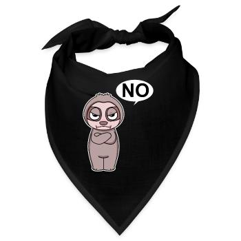 Faultier ist genervt und sagt Nein - Bandana - Schwarz - Vorne