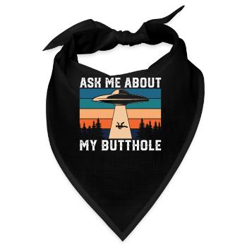Alien Fragen Sie mich nach Anal Geschenk - Bandana - Schwarz - Vorne