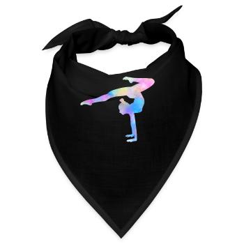 Gymnastin Gymnastik Turnen Geschenk Damen Aquarell - Bandana - Schwarz - Vorne