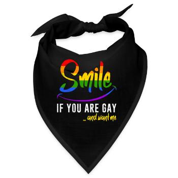 Schwulen Spruch Gay Lächle wenn du Schwul bist - Bandana - Schwarz - Vorne