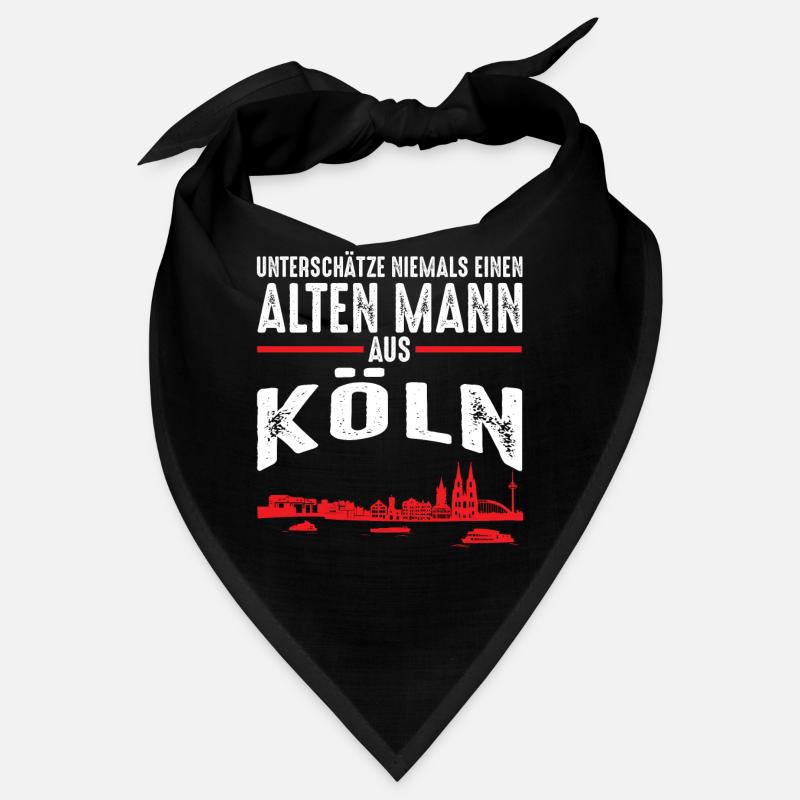 Köln Kölner lustiges alter Mann Geschenk - Bandana - Schwarz