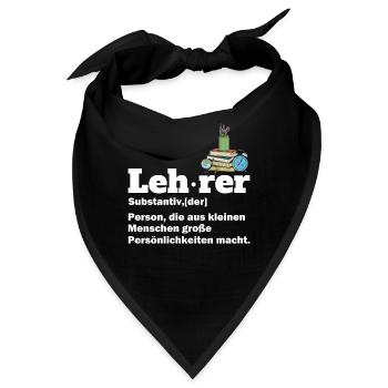 Lehrer Schule Definition Lustiges Geschenk - Bandana - Schwarz - Vorne