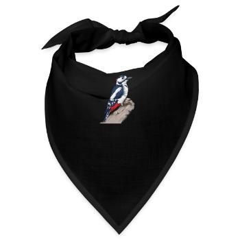 Buntspecht I Vogel Jäger Wald Motiv für - Bandana - Schwarz - Vorne