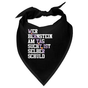 Bernstein Strand Urlaub Lampe Ostsee Geschenkidee - Bandana - Schwarz - Vorne