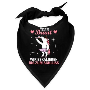 Team Braut JGA Einhorn Hochzeit - Bandana - Schwarz - Vorne