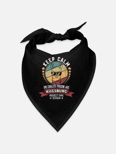 Keep calm die coole Person aus Augsburg regelt das - Bandana - Schwarz - Vorne