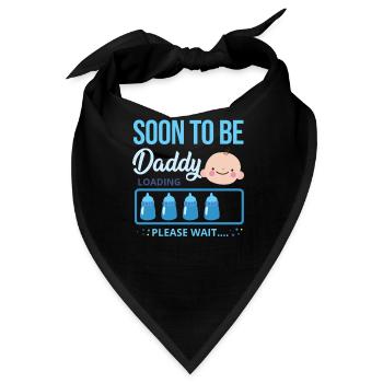 Dad To Be Soon To Be Daddy Loading - Bandana - Schwarz - Vorne