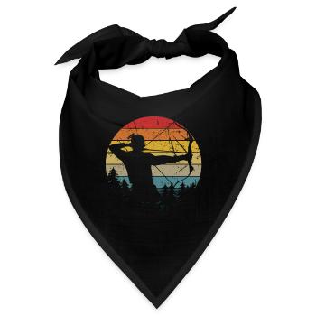 Bogenschießen Tshirt Langbogen Pfeil Bogen Archery - Bandana - Schwarz - Vorne