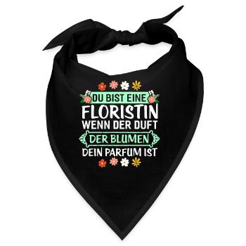 Floristin Florist Floristik Gärtnerin Geschenk - Bandana - Schwarz - Vorne