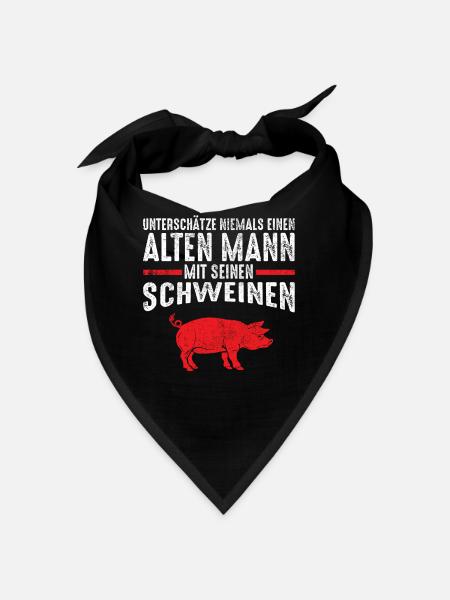 Alter Mann - Schweine | Vintage Retro Style - Bandana - Schwarz