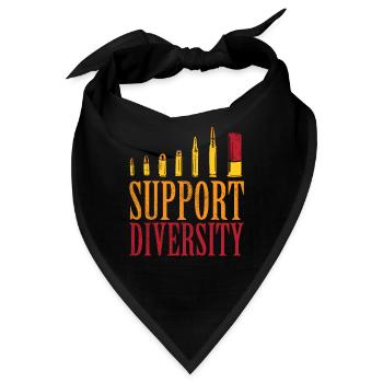 Support Diversity Bullet - Gun Lovers Funny Gun - Bandana - Schwarz - Vorne
