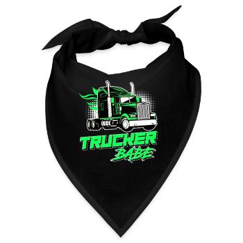 Lastwagen Fahrerin LKW-Fahrerin Trucker Frauen - Bandana - Schwarz - Vorne