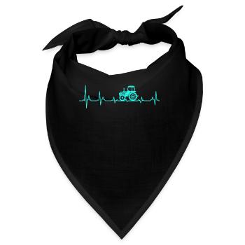 Landwirt Geschenk Trekker Herzschlag Herzlinie - Bandana - Schwarz - Vorne