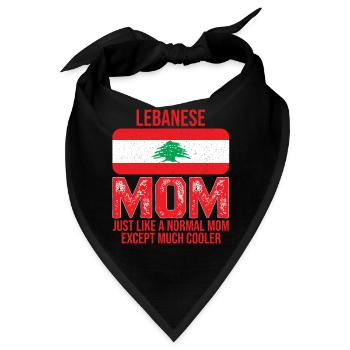 Lebanese Mom Libanon-Flagge zum Muttertag - Bandana - Schwarz - Vorne