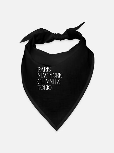 Paris New York Chemnitz Tokio - Bandana - Schwarz - Vorne