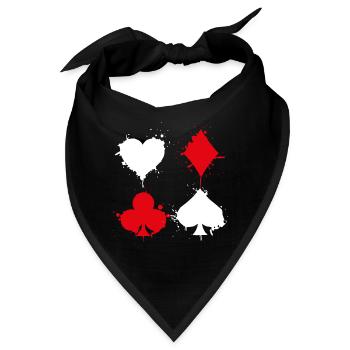 Kartenspiel Geschenk Spielkarte Pokerspieler - Bandana - Schwarz - Vorne