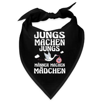 Jungs machen Jungs Männer machen Mädchen Storch - Bandana - Schwarz - Vorne