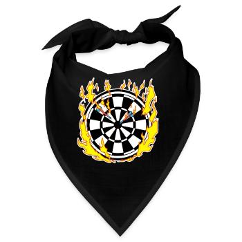 Dartscheibe in Flammen - Bandana - Schwarz - Vorne