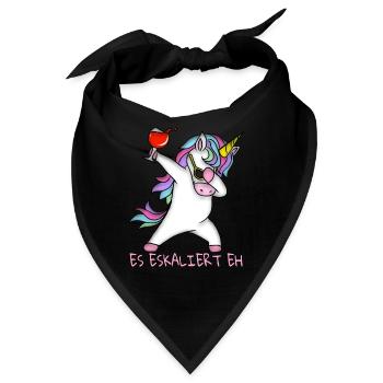 Es Eskaliert Eh Tupftanz Einhorn Mit Glas Wein - Bandana - Schwarz - Vorne
