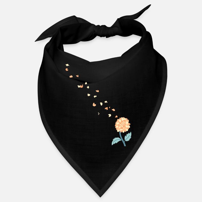 Blume - Bandana - Schwarz