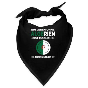 Algerien Algerisch Algerische Flagge Algeria - Bandana - Schwarz - Vorne