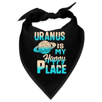 Uranus ist mein glücklicher Ort, Planet Uranus Shirt, - Bandana - Schwarz - Vorne