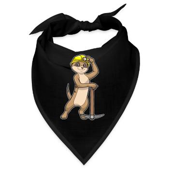 Erdmännchen Bergarbeiter Spitzhacke Bergbau - Bandana - Schwarz - Vorne