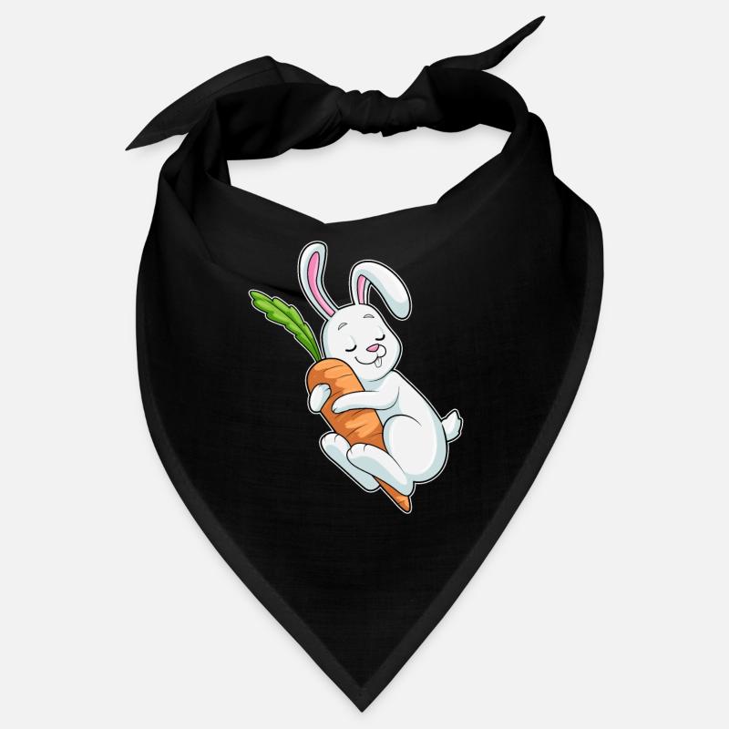 Hase Karotte - Bandana - Schwarz