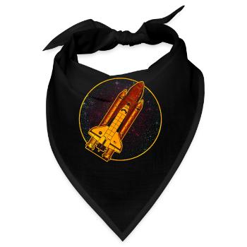 Space Shuttle Rakete Raumschiff - Bandana - Schwarz - Vorne