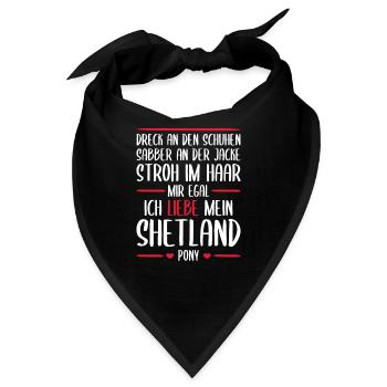 Shetland Pony Shetty Liebe Geschenk - Bandana - Schwarz - Vorne