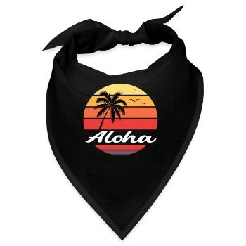 Palmen Aloha - Bandana - Schwarz - Vorne