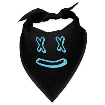 Gesicht Lachen - Bandana - Schwarz - Vorne