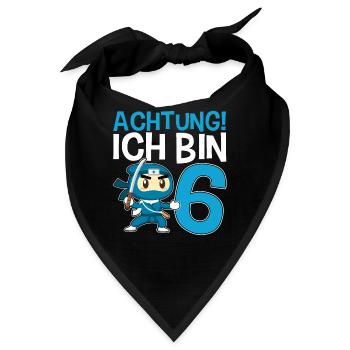 Achtung ich bin 6 - Bandana - Schwarz - Vorne