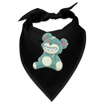 Pastell Gothic Bär - Bandana - Schwarz - Vorne