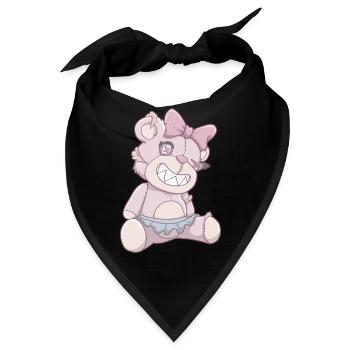 Pastell Gothic Bär - Bandana - Schwarz - Vorne
