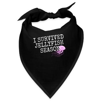 Qualle I Survived Jellyfish Season Quallen Ozean - Bandana - Schwarz - Vorne