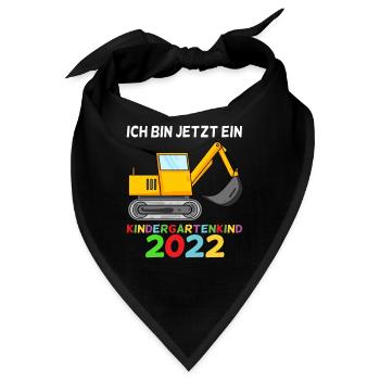 Kindergarten Kind Bagger Schule Einschulung 2022 - Bandana - Schwarz - Vorne